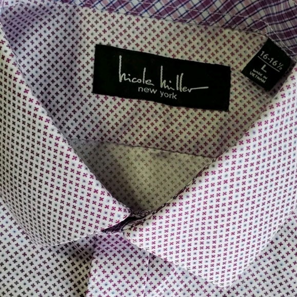 Nicole Miller New York Men’s Long Sleeve Button Down Shirt Size Large 16-16.5 - Picture 2 of 9